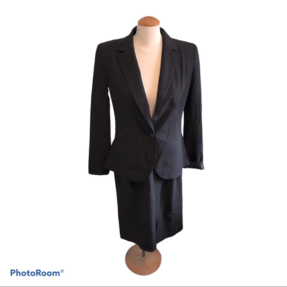 2 Pc Black Pinstripe Suit